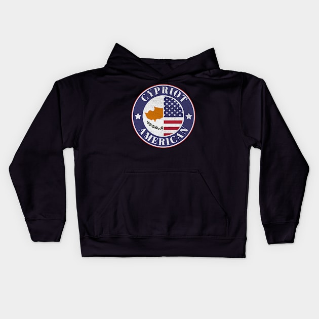 Proud Cypriot-American Badge - Cyprus Flag Kids Hoodie by Yesteeyear